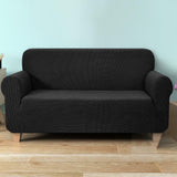 Sofa Cover Elastic Stretch Couch Lounge Protector Slipcovers 3 Seater Black