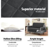 Sofa Cover Lounge Protector Quilted Couch Covers Slipcovers 3 Seater Dark Grey