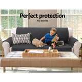 Sofa Cover Lounge Protector Quilted Couch Covers Slipcovers 3 Seater Dark Grey