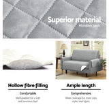 Sofa Cover Lounge Protector Quilted Couch Covers Slipcovers 3 Seater Grey