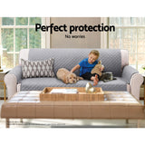 Sofa Cover Lounge Protector Quilted Couch Covers Slipcovers 3 Seater Grey