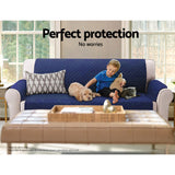 Sofa Cover Lounge Protector Quilted Couch Covers Slipcovers 3 Seater Navy