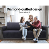 Sofa Cover Quilted Couch Covers Water Resistant 3 Seater Dark Grey
