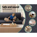 Sofa Cover Quilted Couch Covers Water Resistant 3 Seater Dark Grey