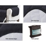 Sofa Cover Quilted Couch Covers Water Resistant 3 Seater Dark Grey