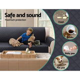 Sofa Cover Quilted Couch Covers Water Resistant 4 Seater Dark Grey