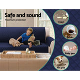 Sofa Cover Quilted Couch Covers Water Resistant 4 Seater Navy