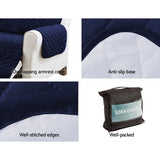Sofa Cover Quilted Couch Covers Water Resistant 4 Seater Navy