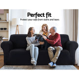 Sofa Cover Elastic Stretchable Couch Covers Lounge  protector in Black 3 Seater