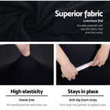 Sofa Cover Elastic Stretchable Couch Covers Lounge  protector in Black 3 Seater