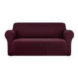 Sofa Cover Elastic Stretchable Couch Covers Lounge  protector Burgundy 3 Seater