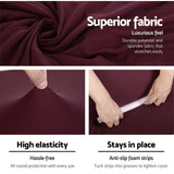 Sofa Cover Elastic Stretchable Couch Covers Lounge  protector Burgundy 3 Seater