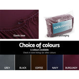Sofa Cover Elastic Stretchable Couch Covers Lounge  protector Burgundy 3 Seater