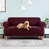 Sofa Cover Elastic Stretchable Couch Covers Lounge  protector Burgundy 3 Seater