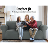 Sofa Cover Elastic Stretchable Couch Covers Lounge  protector Grey 4 Seater