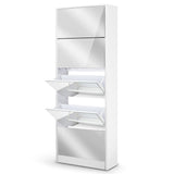 Storage Shoe Rack Shoes Cabinet Shoes shoe storage with mirrors White