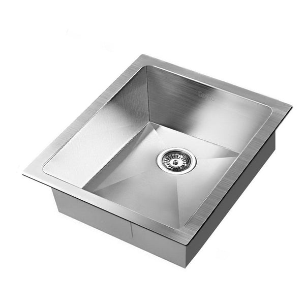 Sink 39 X 45 cm Stainless Steel Kitchen Sink Under/Topmount Sinks Laundry Bowl Silver