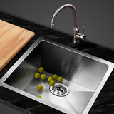 Sink 44 X 44 cm Stainless Steel Kitchen Sink Under/Topmount Sinks Laundry Bowl Silver