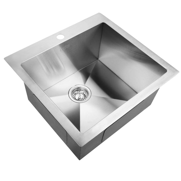 Sink 53 X 50 cm Stainless Steel Kitchen Sink Under/Topmount Sinks Laundry Bowl Silver