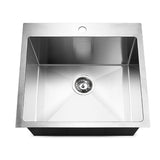 Sink 53 X 50 cm Stainless Steel Kitchen Sink Under/Topmount Sinks Laundry Bowl Silver
