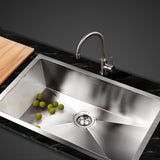 Sink 700X450MM Kitchen Stainless Steel Kitchen Sink Under/Topmount Sinks Laundry Bowl Silver