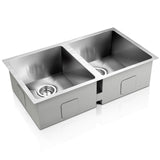 Sink silver 77 X 45 cm Stainless Steel Kitchen   Under/Top mount Double Bowl Color Silver