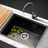 Sink 450X300 MM Stainless Steel Kitchen Sink Under/Topmount Sinks Bowl Black