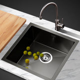 Sink 440X440MM Stainless Steel Kitchen Sink Under/Topmount Sinks Laundry Bowl Black