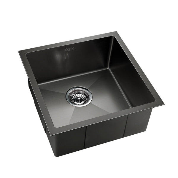 Sink 510X450 MM Stainless Steel Kitchen Sink Under/Topmount Sinks Laundry Bowl Black