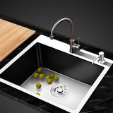 SINK 550X450MM Stainless Steel Kitchen Sink Under/Topmount Sinks Laundry Bowl Silver