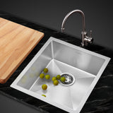 SINK 440X450MM Stainless Steel Kitchen Sink Nano Under/Topmount Sinks Laundry Silver