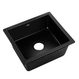 Sink 46 X 41 cm Kitchen Sink  tone  Granite Under/Topmount Basin Bowl Laundry Black