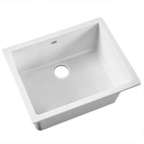 Sink 61 X 47 CM Stone Kitchen Sink Granite Under/Topmount Basin Bowl Laundry White