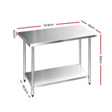 Trolley Metal 61cm x 1219mm Kitchen Trolley Kitchen Bench Steel Kitchen work top