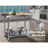 Trolley Metal 61cm x 1219mm Kitchen Trolley Kitchen Bench Steel Kitchen work top