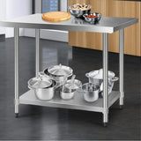 Trolley Metal 61cm x 1219mm Kitchen Trolley Kitchen Bench Steel Kitchen work top