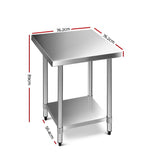 Trolley Metal 76.2 x 76.2 cm Stainless Steel Kitchen Bench