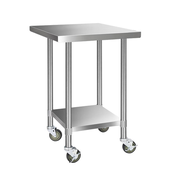 Trolley Metal 76CM x 76Cm Kitchen Trolley Stainless Steel and Wheels
