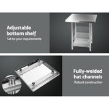 Trolley Metal 76CM x 76Cm Kitchen Trolley Stainless Steel and Wheels