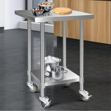Trolley Metal 76CM x 76Cm Kitchen Trolley Stainless Steel and Wheels