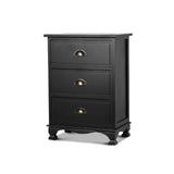 Bedside Table style Chest Storage Cabinet Nightstand Black