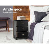 Bedside Table style Chest Storage Cabinet Nightstand Black