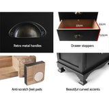 Bedside Table style Chest Storage Cabinet Nightstand Black