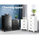 Bedside Table style Chest Storage Cabinet Nightstand Black