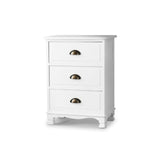 Bedside Table Chest Storage Cabinet Nightstand White