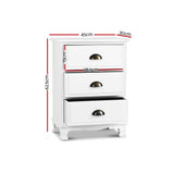 Bedside Table Chest Storage Cabinet Nightstand White