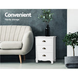 Bedside Table Chest Storage Cabinet Nightstand White