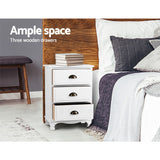 Bedside Table Chest Storage Cabinet Nightstand White