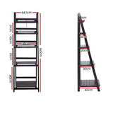 Bookcase Display Storage Stand Rack Foldable Ladder Coffee Shelf 5 Level Book Shelves
