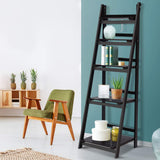 Bookcase Display Storage Stand Rack Foldable Ladder Coffee Shelf 5 Level Book Shelves